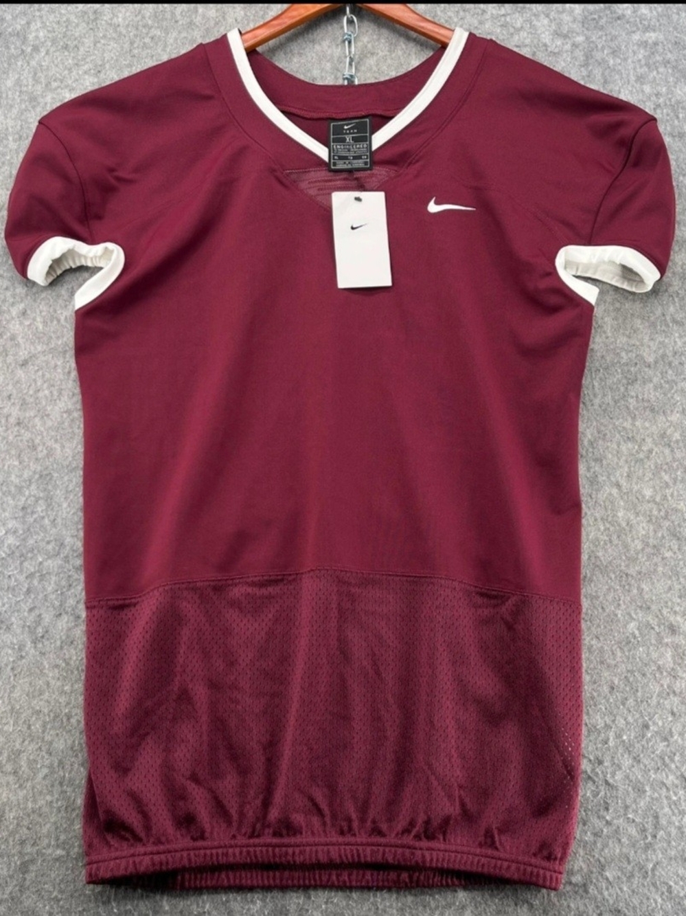 Nike Men’s Maroon Athletic Jersey with White Trim